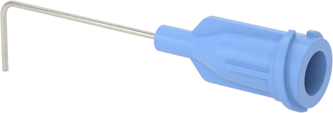 Luer Lock Bağlantılı Paslanmaz Çelik Şırınga İğneleri, 90 Derece Açı, 23 Gauge, 1" Uzunlukta İğne