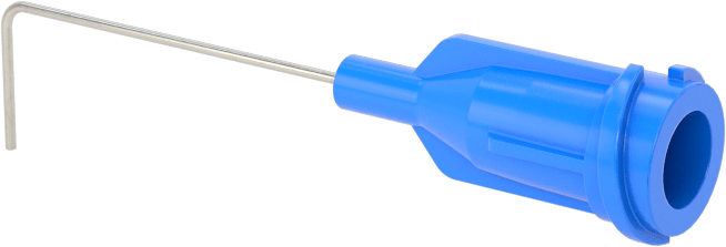 Luer Lock Bağlantılı Paslanmaz Çelik Şırınga İğneleri, 90 Derece Açı, 25 Gauge, 1" Uzunlukta İğne
