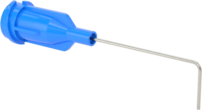 Luer Lock Bağlantılı Paslanmaz Çelik Şırınga İğneleri, 90 Derece Açı, 25 Gauge, 1" Uzunlukta İğne