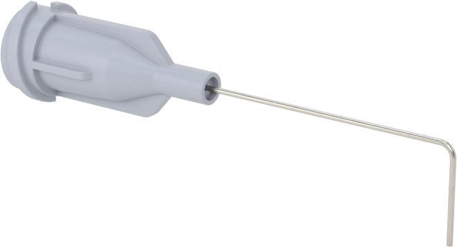 Luer Lock Bağlantılı Paslanmaz Çelik Şırınga İğneleri, 90 Derece Açı, 27 Gauge, 1" Uzunlukta İğne