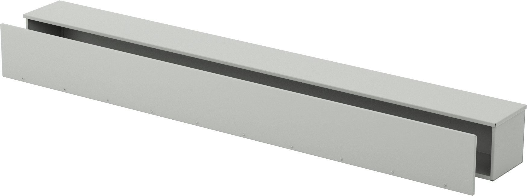 Hava Koşullarına Dayanıklı Kapalı Oluklu Kablo Kanalı, Bağlantı ve Topraklama Saplamalı, 12“ Genişlik x 12” Derinlik, 9-1/2' Uzunluk