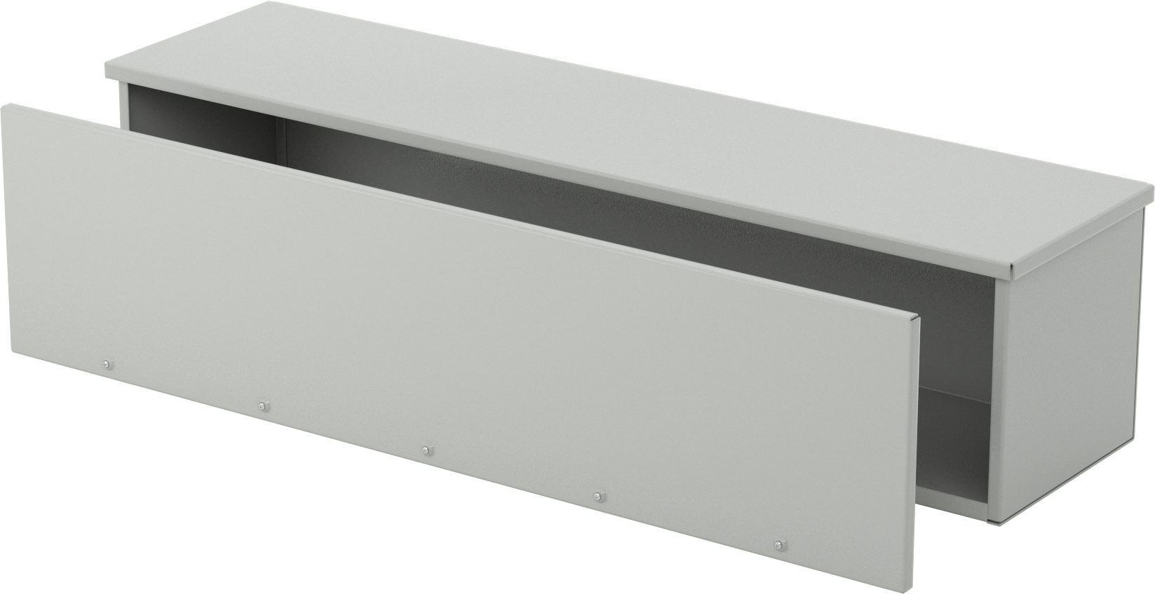 Hava Koşullarına Dayanıklı Kapalı Oluklu Kablo Kanalı, Bağlantı ve Topraklama Saplamalı, 12“ Genişlik x 12” Derinlik, 4 Fit Uzunluk