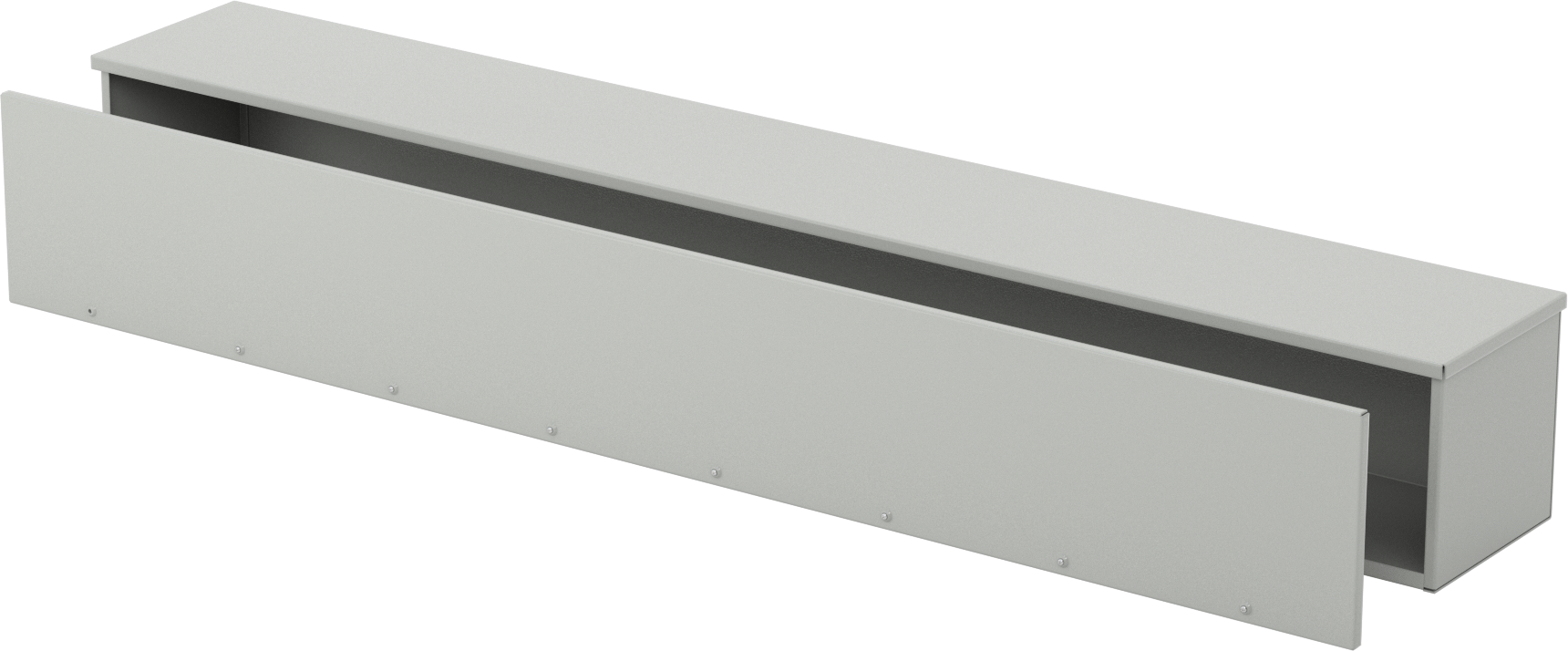 Hava Koşullarına Dayanıklı Kapalı Oluklu Kablo Kanalı, Bağlantı ve Topraklama Saplamalı, 12“ Genişlik x 12” Derinlik, 7 Fit Uzunluğunda