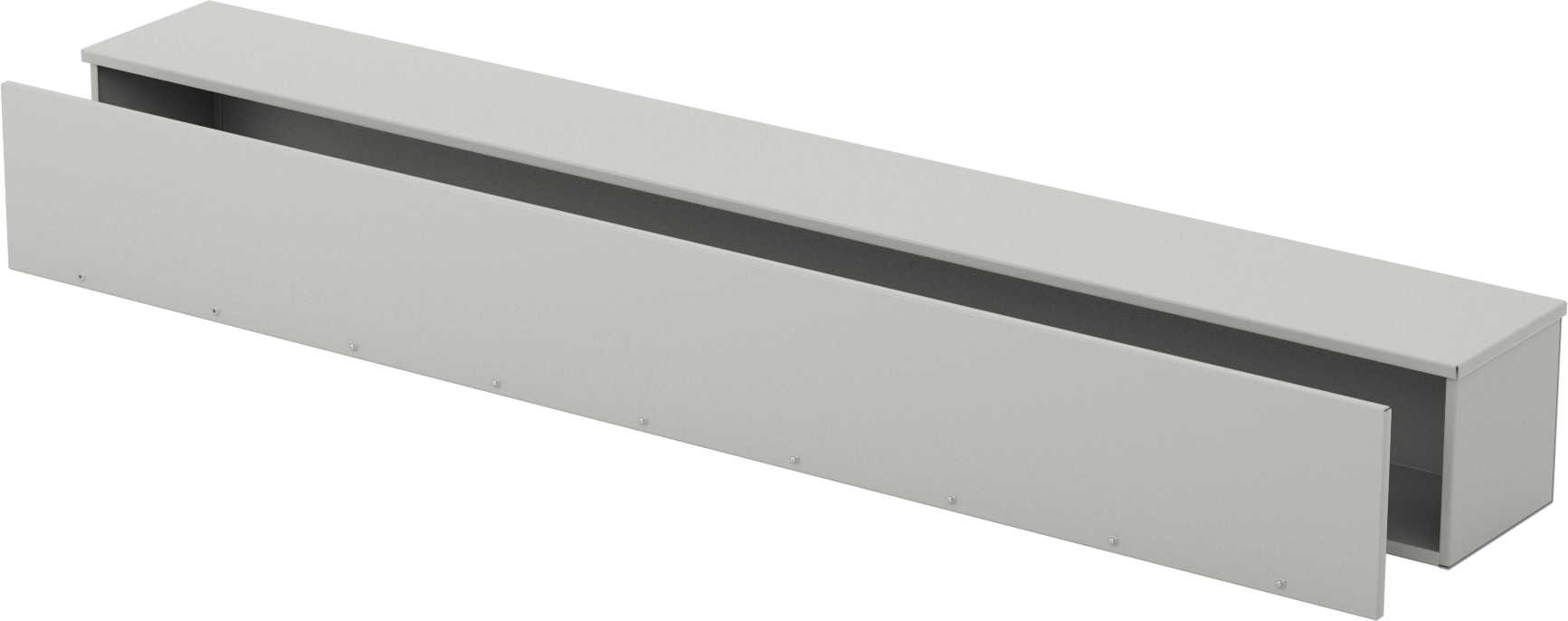 Hava Koşullarına Dayanıklı Kapalı Oluklu Kablo Kanalı, Bağlantı ve Topraklama Saplamalı, 12“ Genişlik x 12” Derinlik, 8 Fit Uzunluk