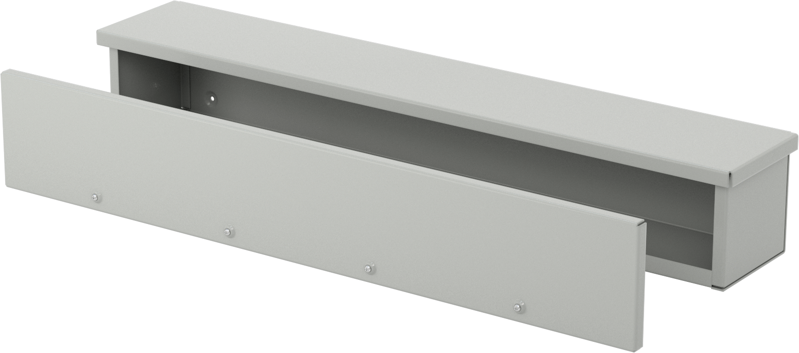 Hava Koşullarına Dayanıklı Kapalı Oluklu Kablo Kanalı, Bağlantı ve Topraklama Saplamalı, 6“ Genişlik x 6” Derinlik, 3 Fit Uzunluk