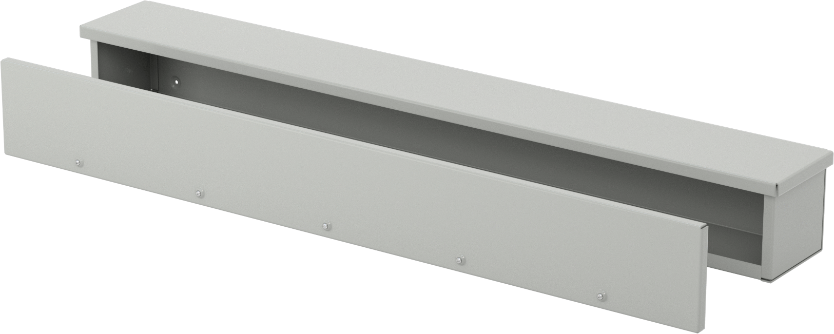 Hava Koşullarına Dayanıklı Kapalı Oluklu Kablo Kanalı, Bağlantı ve Topraklama Saplamalı, 6“ Genişlik x 6” Derinlik, 4 Fit Uzunluk