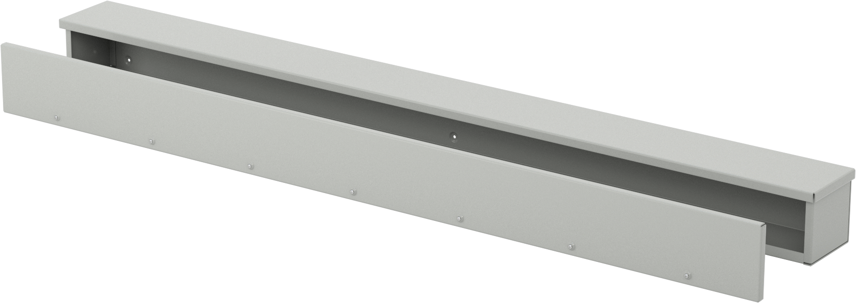 Hava Koşullarına Dayanıklı Kapalı Oluklu Kablo Kanalı, Bağlantı ve Topraklama Saplamalı, 6“ Genişlik x 6” Derinlik, 6 Fit Uzunluk