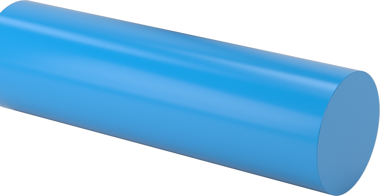 Kaygan Asetal Kopolimer, Mavi, 3-1/2" Çap