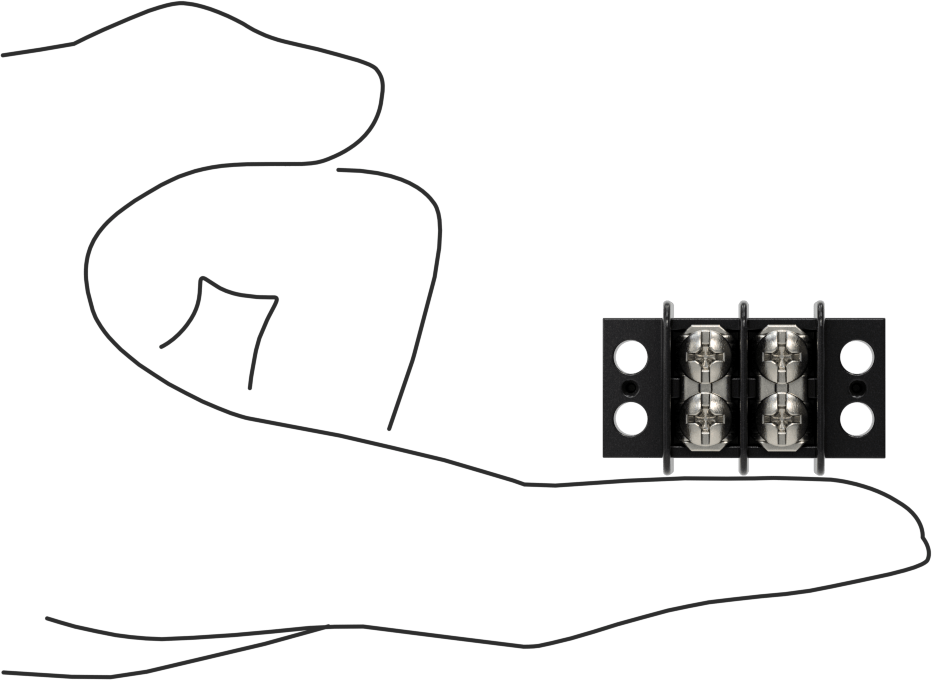 300V AC/300V DC Terminal Bloğu, İki adet 20 A devre, 3/8" Merkezden Merkeze