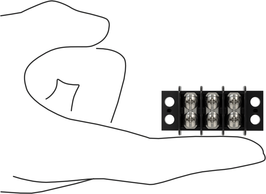 300V AC/300V DC Terminal Bloğu, Üç adet 20A devre, 3/8" Merkezden Merkeze
