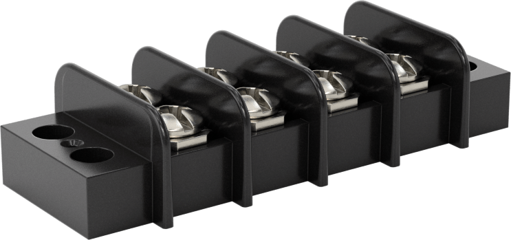 300V AC/300V DC Terminal Bloğu, Dört adet 20A devre, 3/8" Merkezden Merkeze