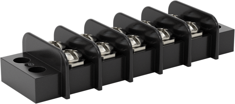 300V AC/300V DC Terminal Bloğu, Beş adet 20A devre, 3/8" Merkezden Merkeze