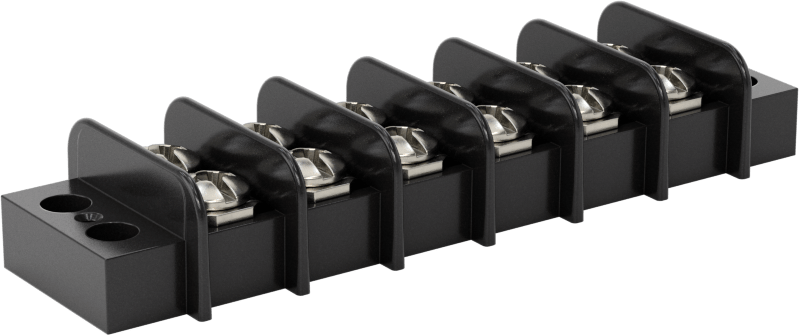 300V AC/300V DC Terminal Bloğu, Altı adet 20A Devre, 3/8" Merkezden Merkeze