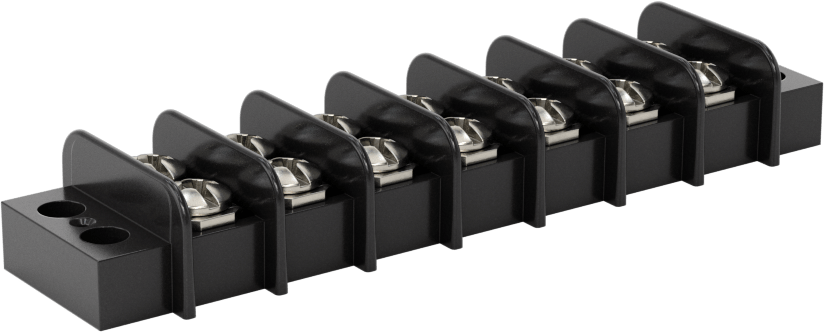 300V AC/300V DC Terminal Bloğu, Yedi Adet 20A Devre, 3/8" Merkezden Merkeze