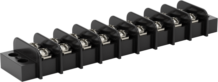 300V AC/300V DC Terminal Bloğu, Dokuz adet 20A devre, 3/8" Merkezden Merkeze