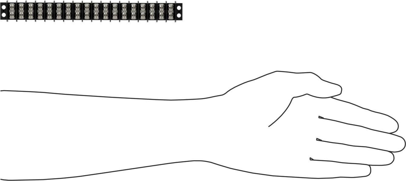 300V AC/300V DC Terminal Bloğu, On sekiz adet 20A devre, 3/8" Merkezden Merkeze