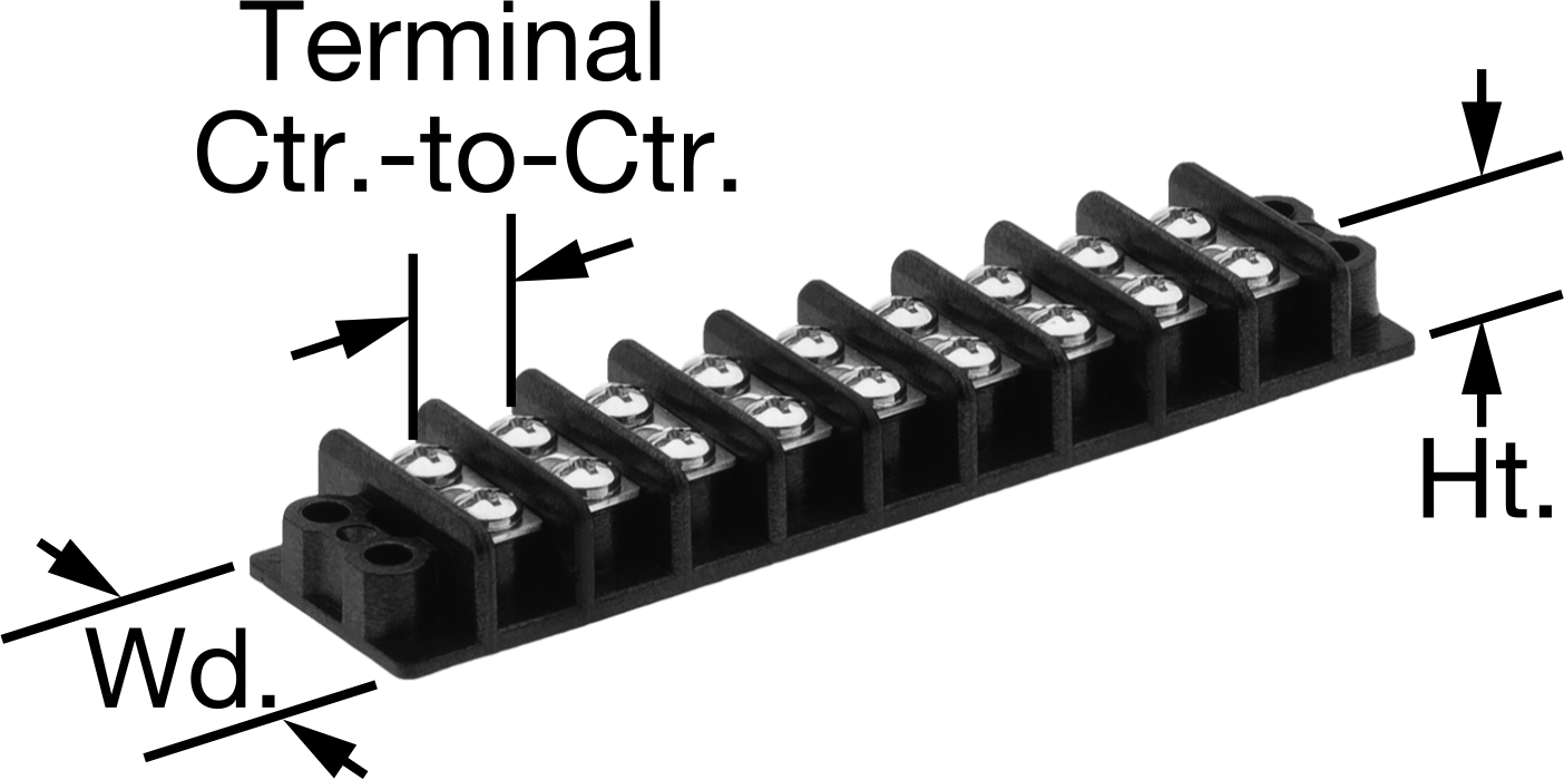 300V AC/300V DC Terminal Bloğu, Dokuz adet 30A Devre, 7/16" Merkezden Merkeze
