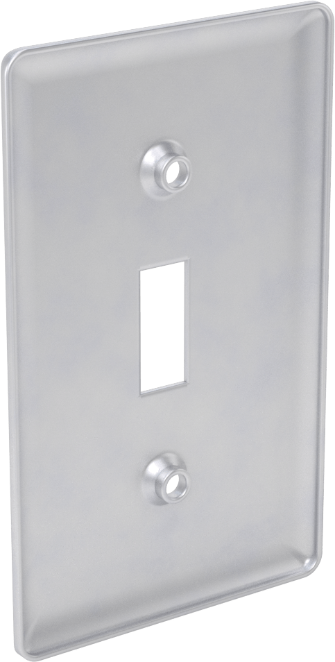 Duvar Plakası, 1 Cihaz Toggle Anahtarı için, Saten Alüminyum