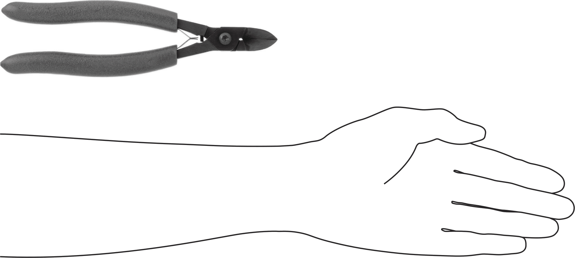 Statik Kontrol Plastik Kesici, 7-7/8" Toplam Uzunluk