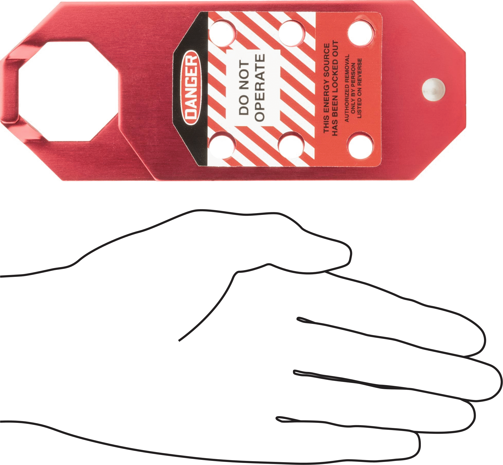 Etiketli Kilitleme Mandalları, Eloksallı Alüminyum, 1-1/2“ x 1-1/2” Mandal Boşluğu