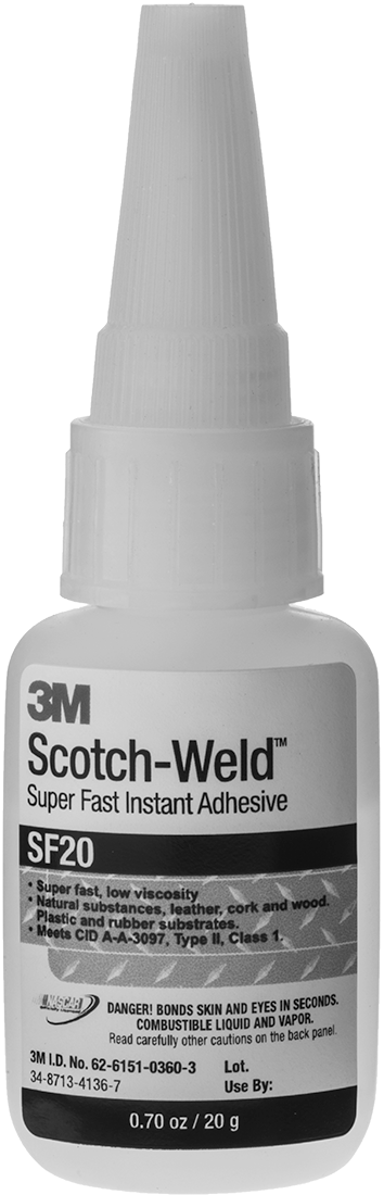 Anında Yapışan Yapıştırıcı, Hızlı Kuruyan Emici, 3M Sf20, 0,7 FL. oz. Şişe
