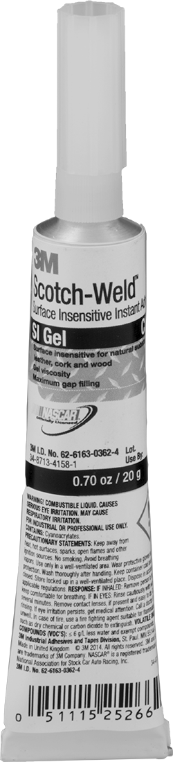 Anında Yapışan Yapıştırıcı, Yapıştırılması Zor Malzemeler için, 3M Si Jel, 0.7 FL. oz
