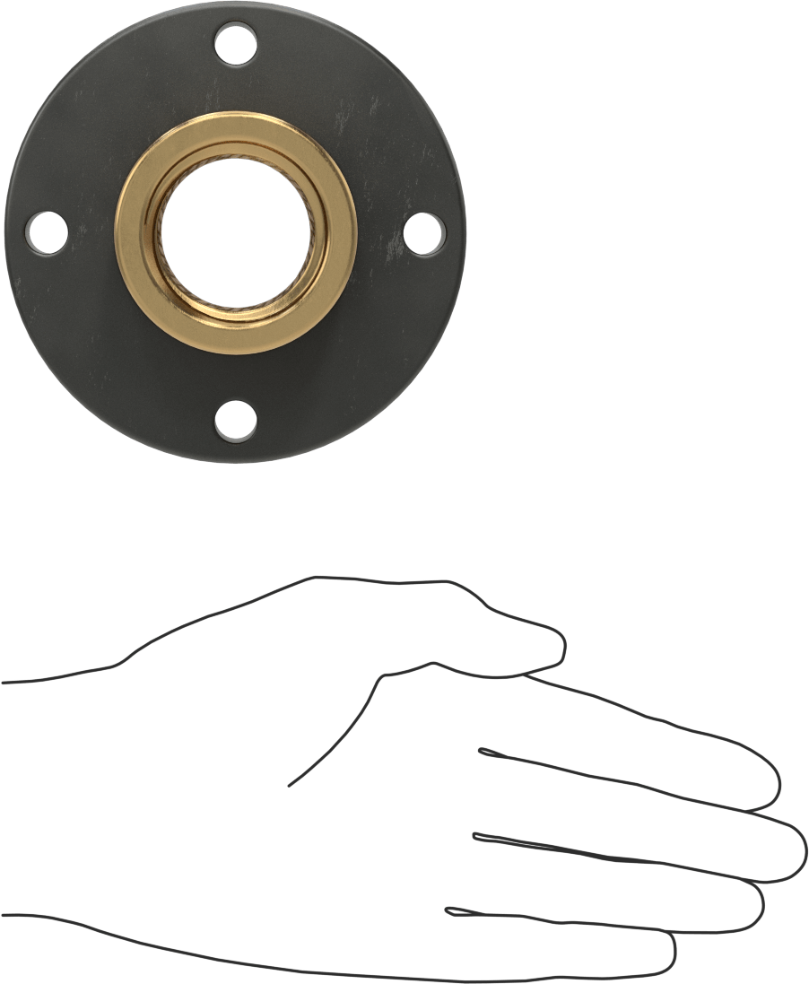 Hassas Flanş Somunu, Kılavuz Vida için M40 x 7 mm Diş
