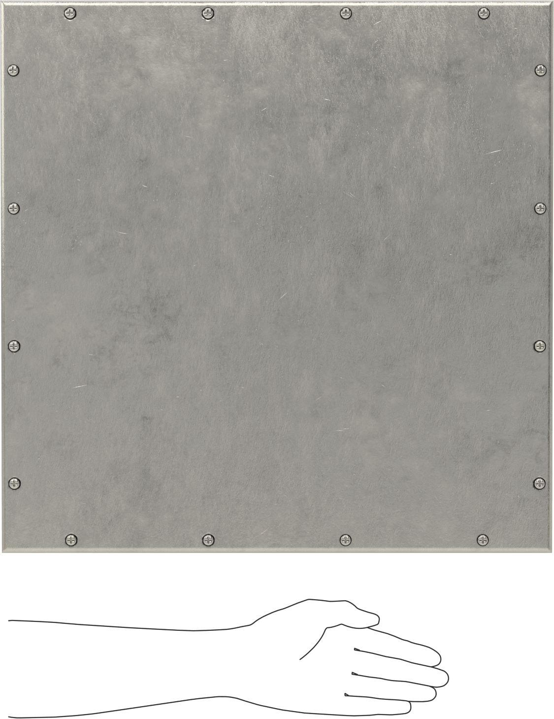 304 Paslanmaz Çelik Su Geçirmez Muhafaza, Kaldırılabilir Kapaklı ve Vidalı Kapatmalı, 20" x 20" x 8"