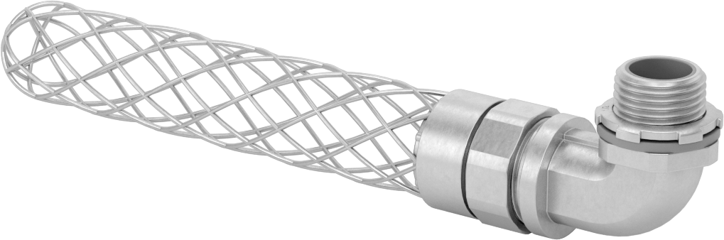 Sıvı Sızdırmaz Esnek Metal Kanal Adaptörü, Ağ Tutamaklı, 90 Derece, 1/2 Anma Ölçüsü Dişi x NPT Erkek