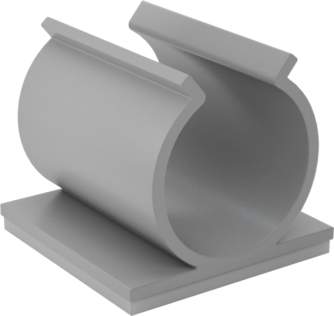 Kablo Tutucular, Arka Yüzü Yapışkanlı, PVC, 1“ Uzunluk x 1” Genişlik x 15/16" Toplam Yükseklik