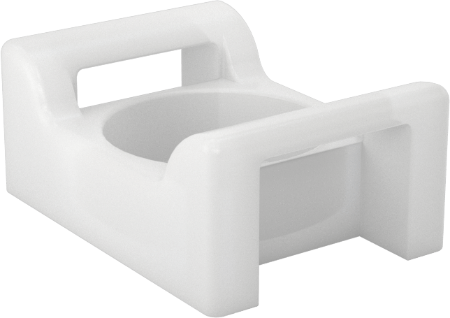 Kablo Bağı Montaj Aparatı, Vidalı, 2-Way, 0,39“ x 0,09” kablo bağı için, Krem