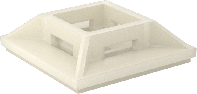 Kablo Bağı Montaj Aparatı, Yapışkan Sırtlı/Vidalı, 0,21“ x 0,06” Bağlantı, Krem