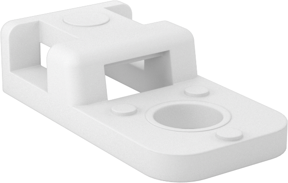 Kablo Bağı Montaj Aparatı, Vidalı, 0,18“ x 0,06” Bağlantı Elemanı ve 8 Numaralı Vida için, Krem