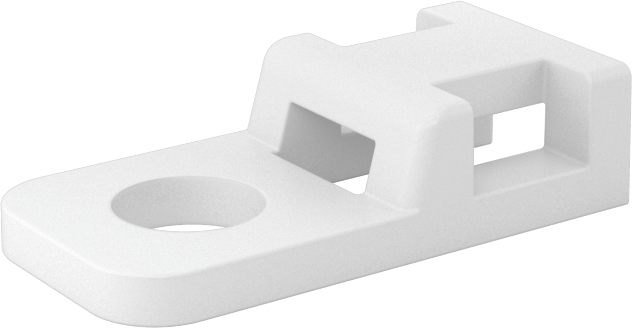 Kablo Bağı Montaj Aparatı, Vidalı, 0,18“ x 0,06” Bağlantı Elemanı ve 10 Numaralı Vida için, Krem