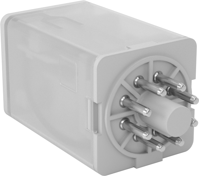 Dairesel Pimli Röle, DPDT, 8 Terminal, 12 V AC Giriş, 250 mA Kontrol Akımı