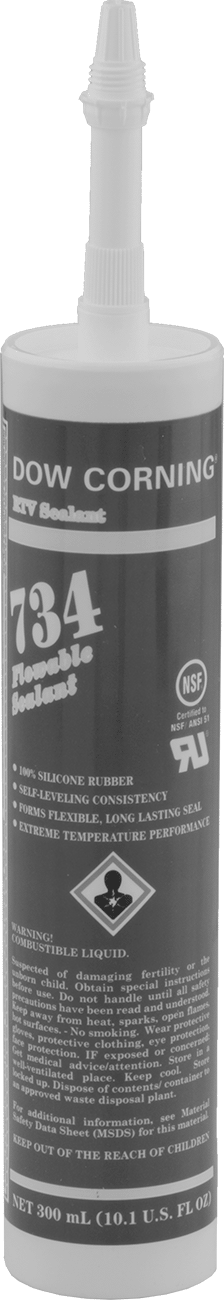 Kendiliğinden Düzleşen Dow Corning Silikon Dolgu Macunu, Model 734, 10,1 FL. oz. Kartuş