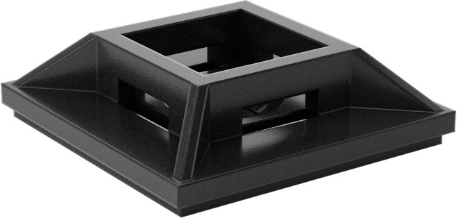 Vidalı Kablo Bağı Montajı, Yapışkan arka yüz, 4-Way, 0,21“ x 0,06” Kablo Bağı için, Siyah