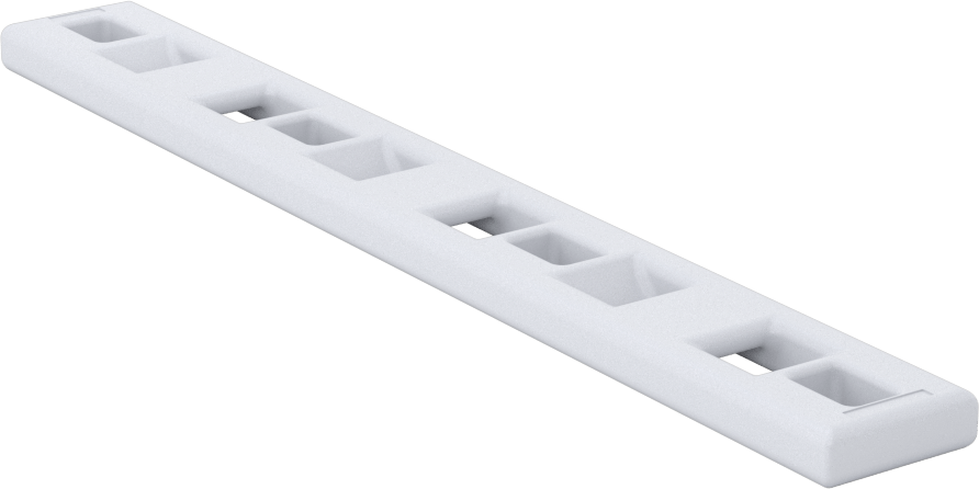 Vidalı Kablo Bağı Montajı, 2-Way, 0,3“ x 0,2” Bağlantı için, 5-1/8" Toplam Uzunluk, Krem