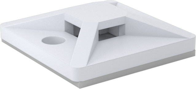 Vidalı Kablo Bağı Montajı, Arka Yüzü Yapışkanlı, 4-Way, 0,17“ x 0,05” Bağlantı için, Krem