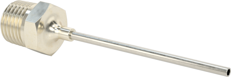 Yeniden Kullanılabilir Paslanmaz Çelik Şırınga İğnesi, 1/4 NPT Erkek Dişli ile, 13 Gauge