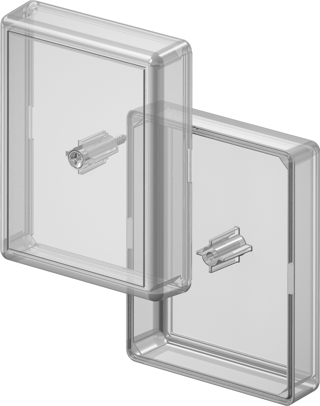 ABS Elektronik Muhafazası, 360 Derece Net Görüş, 1-7/8“ Genişlik x 2-3/8” Yükseklik x 15/16" Derinlik