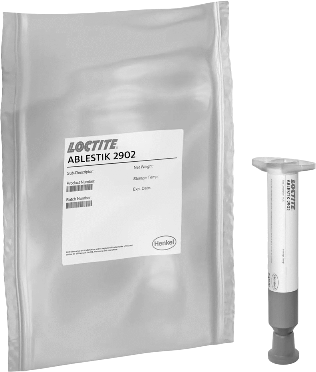 Elektronik Ürünler için İletken Yapıştırıcı, Loctite® 2902, 0,09 oz. Tek Kullanımlık Paket ve Şırınga