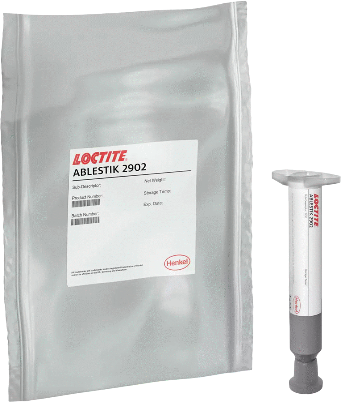 Elektronik Ürünler için İletken Yapıştırıcı, Loctite® 2902, 0,35 oz. Tek Kullanımlık Paket ve Şırınga