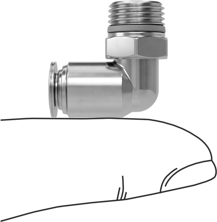 Hava ve Su için Paslanmaz Çelik Push-to-Connect Tüp Bağlantı Elemanı, Dirsek, 4 mm Boru Dış Çapı için, 1/8 Evrensel Diş Boyutu