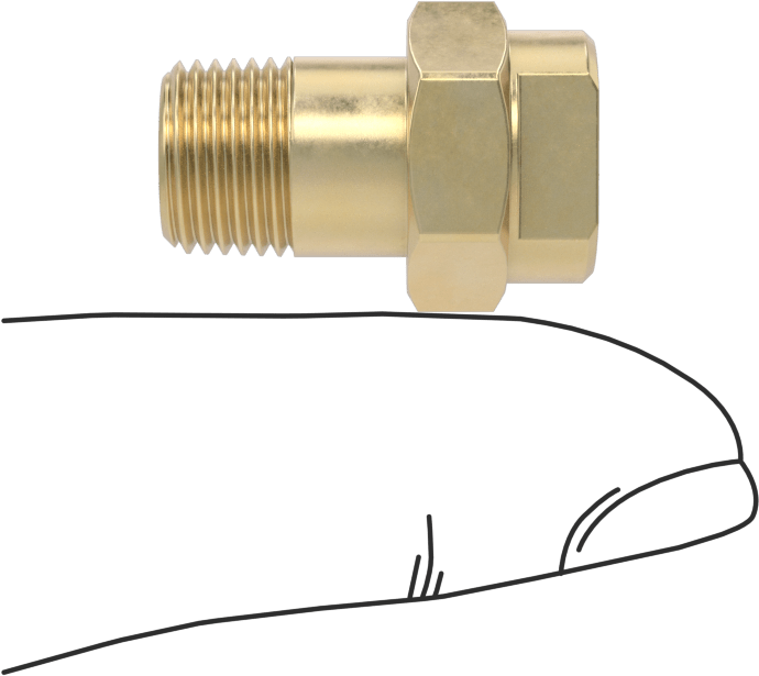 Katı Akışlı Püskürtme Memesi, Pirinç, 1/8 NPT Erkek, 0.006 gpm @ 10 PSI