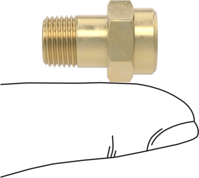 Katı Akışlı Püskürtme Memesi, Pirinç, 1/8 NPT Erkek, 0.62 gpm @ 10 PSI