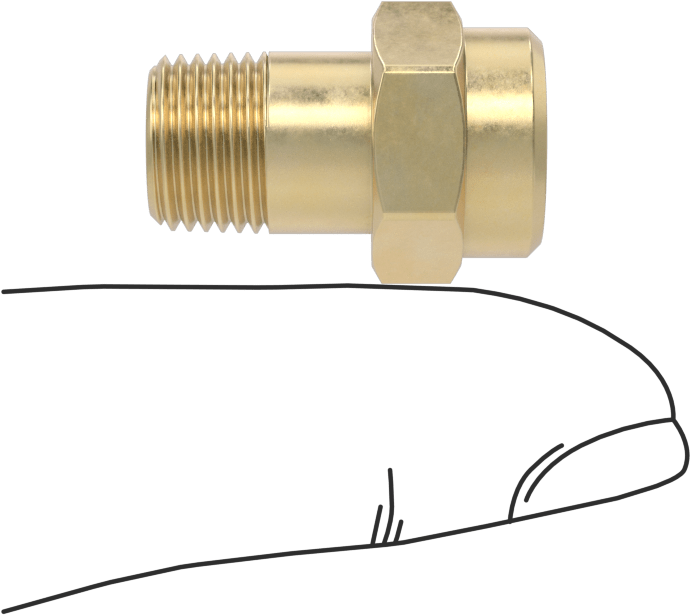 Katı Akışlı Püskürtme Memesi, Pirinç, 1/8 NPT Erkek, 1.6 gpm @ 10 PSI