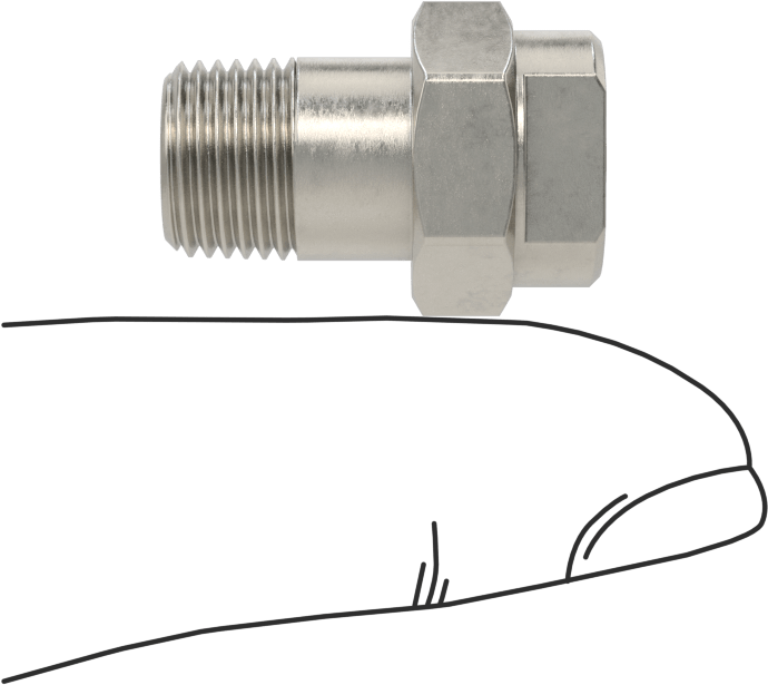 Katı Akışlı Püskürtme Memesi, 303 Paslanmaz Çelik, 1/8 NPT Erkek, 1.6 gpm @ 10 PSI