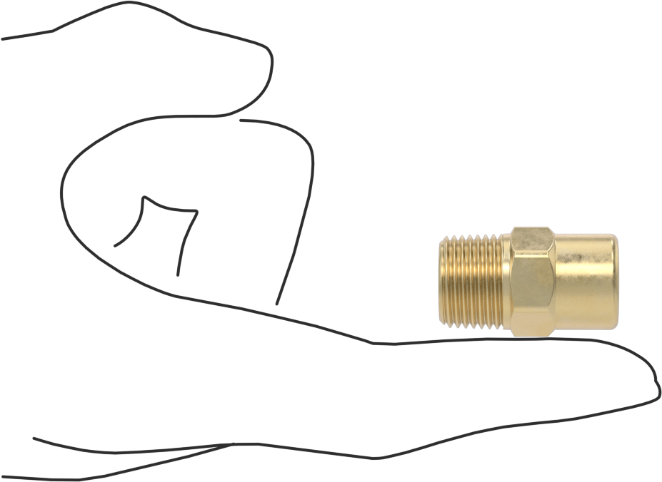 Katı Akışlı Püskürtme Memesi, Pirinç, 3/8 NPT Erkek, 0.5 gpm @ 10 PSI
