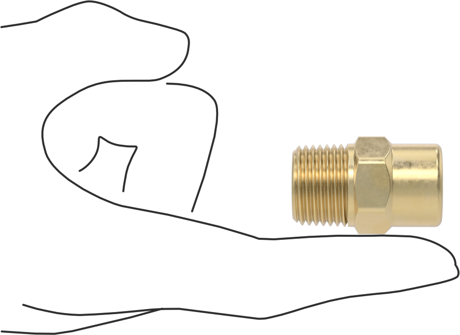 Katı Akışlı Püskürtme Memesi, Pirinç, 1/2 NPT Erkek, 3 gpm @ 10 PSI